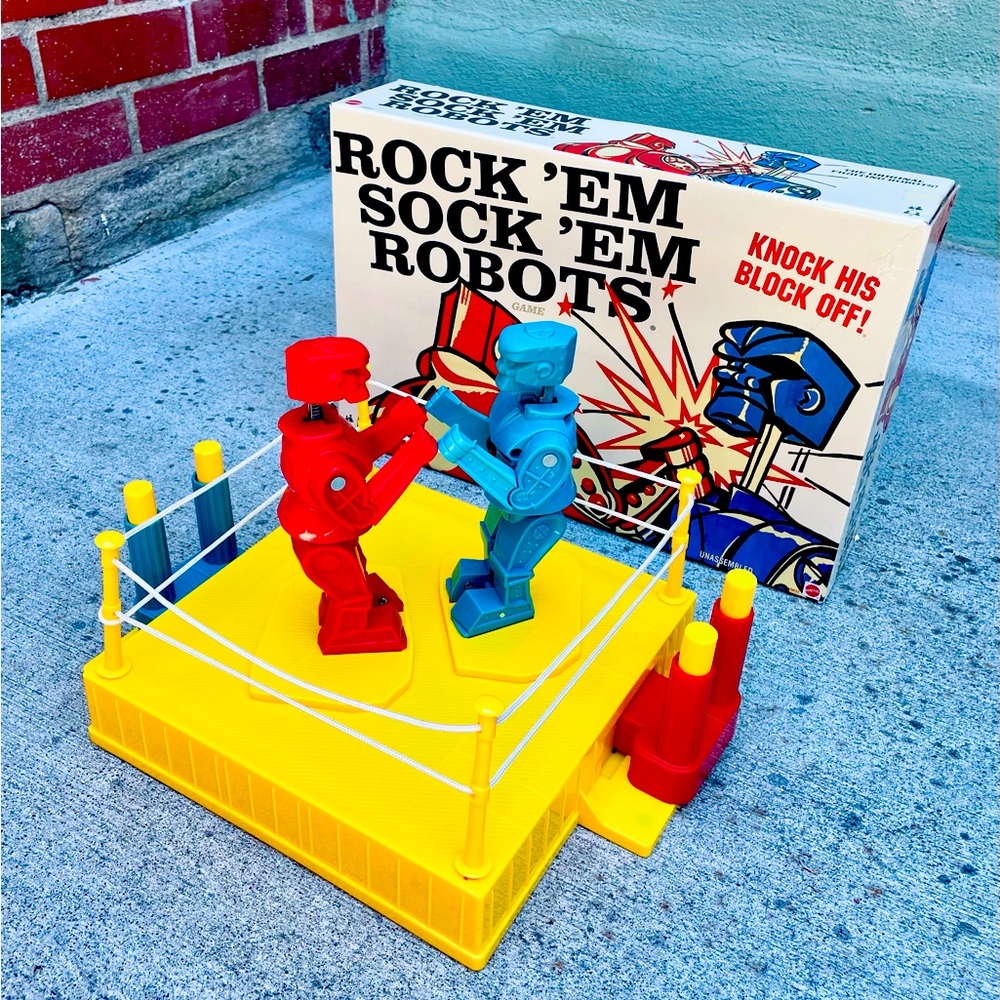 Vintage Rock ‘Em Sock ‘Em Fighting Robots 2014 Mattel Games Original Box